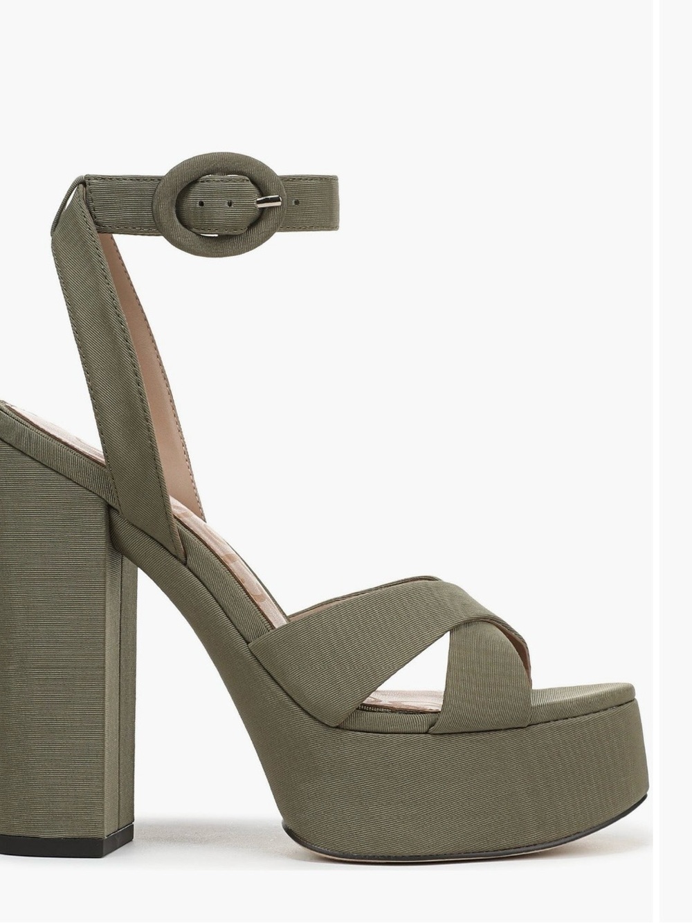 Sam Edelman Olive Green Platform Ankle-Strap Sandal
